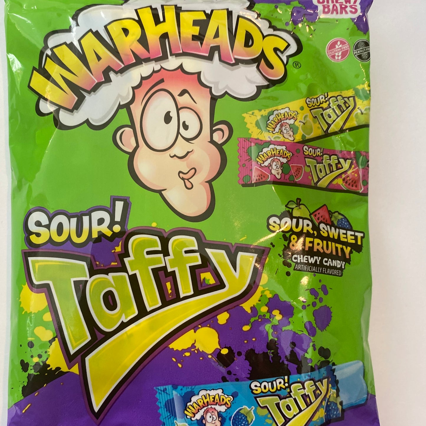 Warheads Sours, Sour Patch Kids, and Trolli Sour Gummies, Oscar Mayer Hot dog gummy